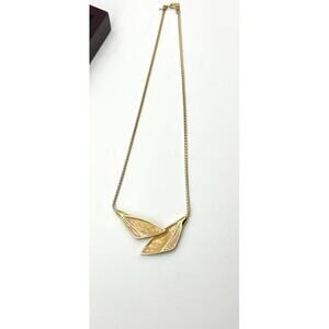 Vintage Monet Necklace Gold Tone Leaf